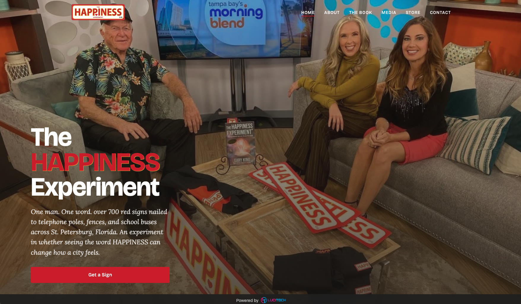 The Happiness Experiment website screenshot