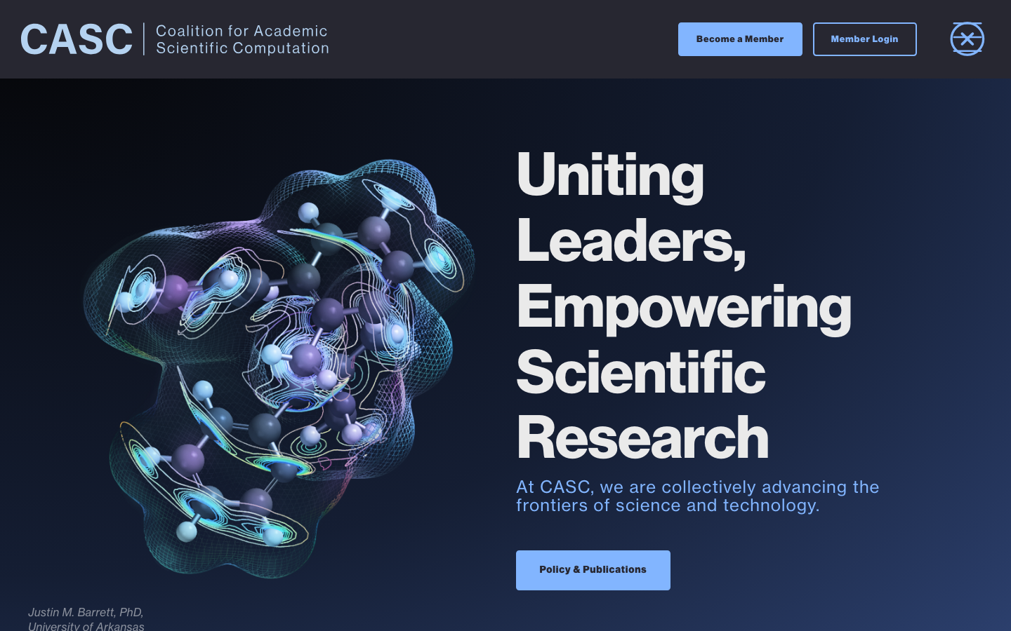 Screenshot of the CASC website, built and run by Lucitech