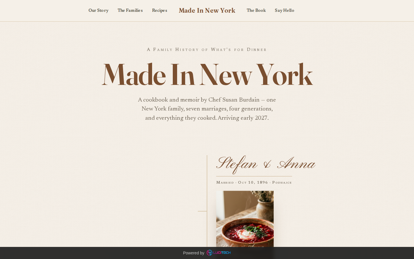 Screenshot of the Made In New York website built by Lucitech
