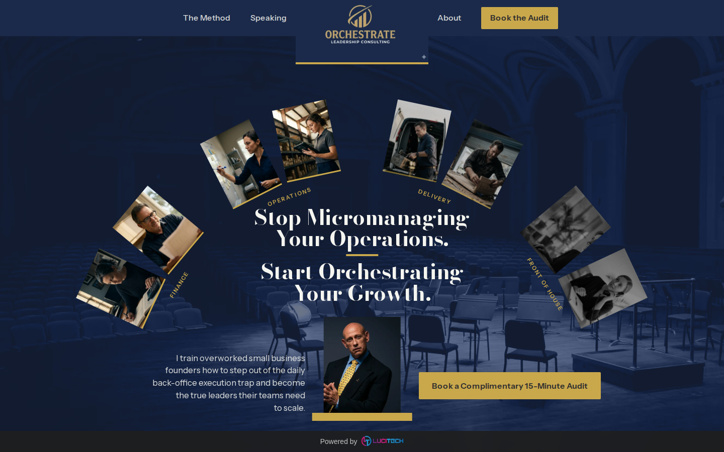 Screenshot of the Orchestrate Leadership Consulting website built by Lucitech