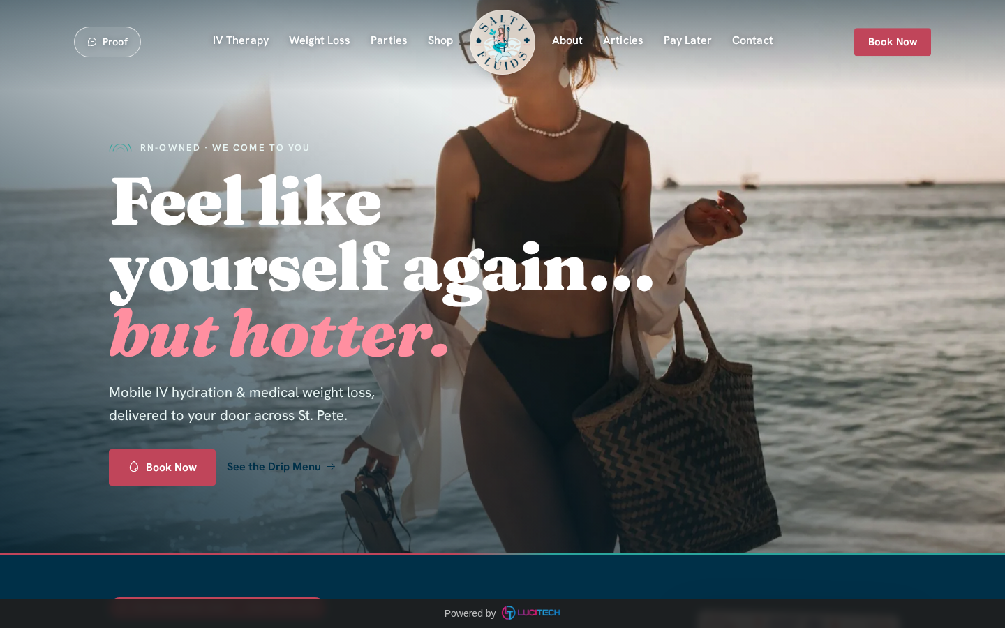 Screenshot of the Salty Fluids website built by Lucitech