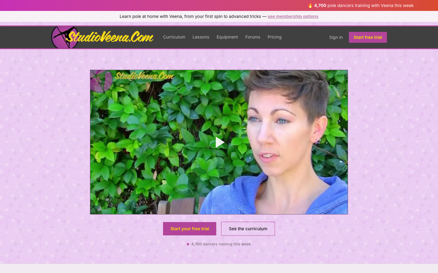 Screenshot of the StudioVeena website, built and run by Lucitech